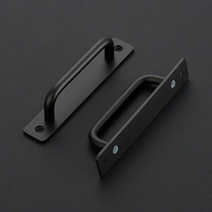 2pcs Barn Door Handles, Sliding Door Handle, Black Cabinet Handles, Door Pull Handle, Aluminum Alloy Door Pulls with Plate