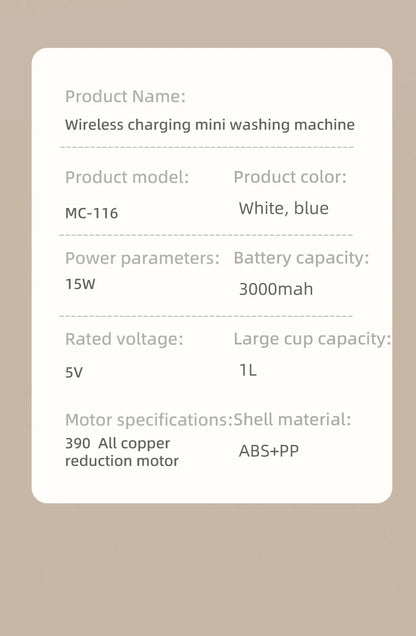 Mini Household Electric Washing Cup Underwear Socks Small Wireless Charging Washing Machine Pet clothes washing machine