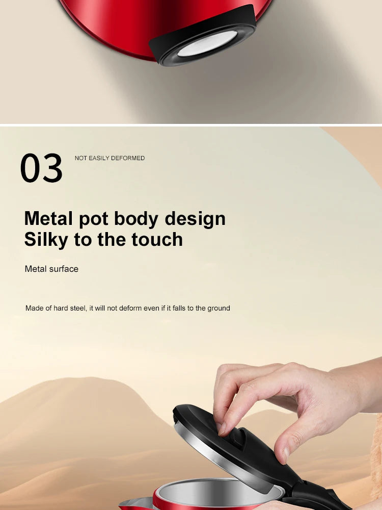 GELAIBO electric kettle mechanical temperature European-style fashion style design, large capacity 1.8 liters stainless steel li