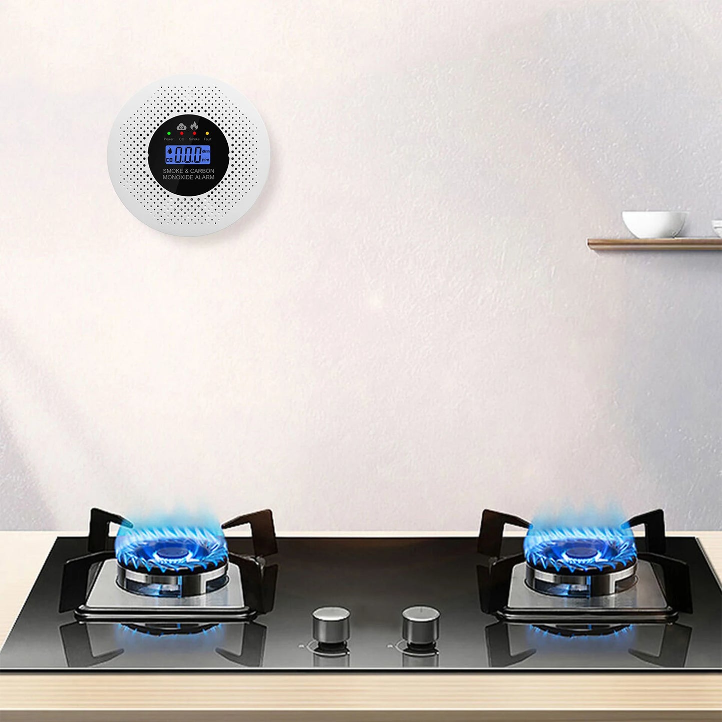 2 in 1 Smoke & CO Detector, LCD Display Home