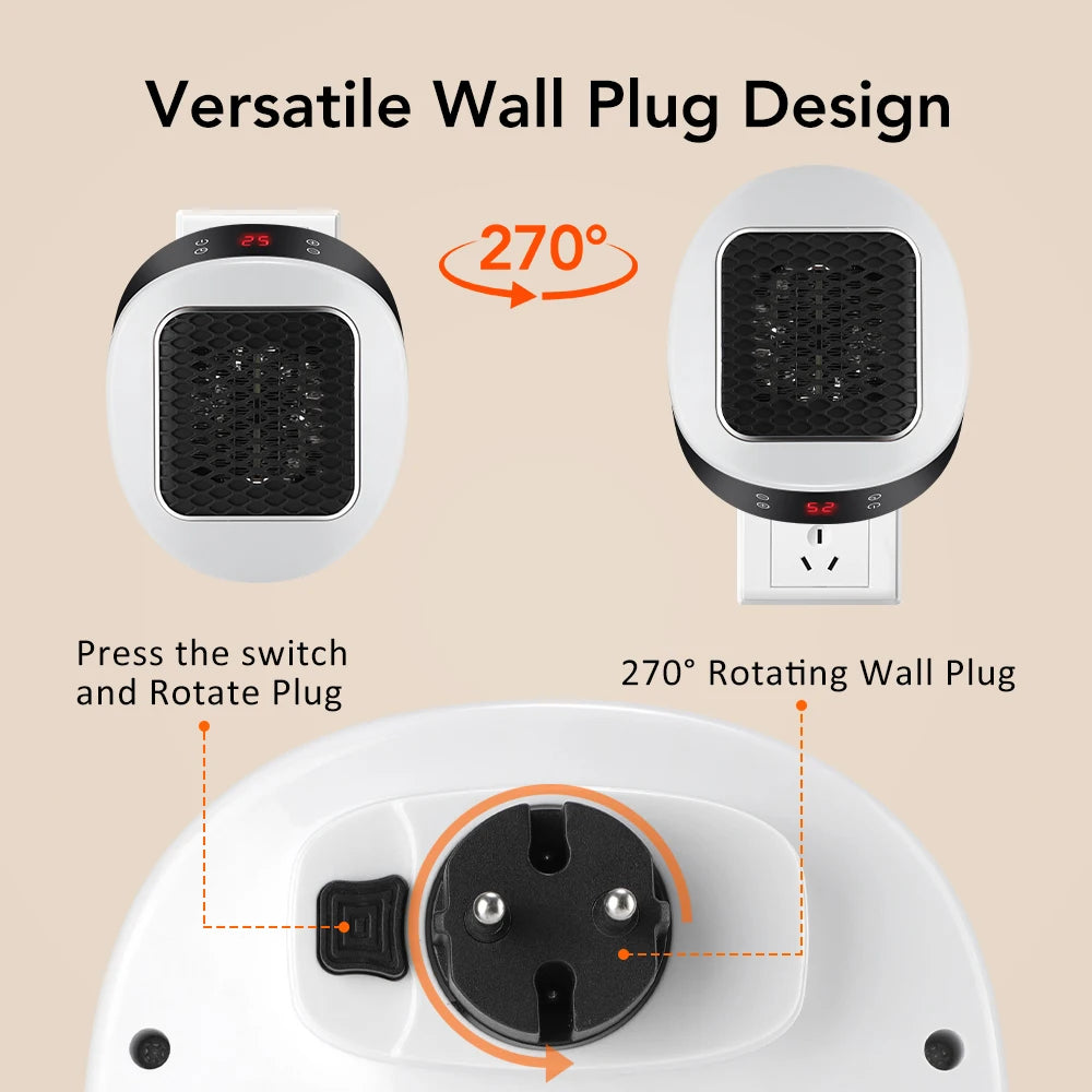 Portable Electric Heater with Timer Warmer Machine LED Display Fast Heating Room Heater Adjustable Thermostat for Home Office