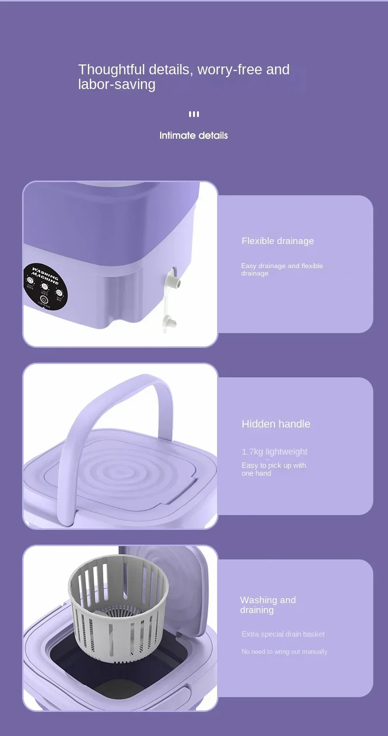 8L Mini Foldable Washing Machine Portable
