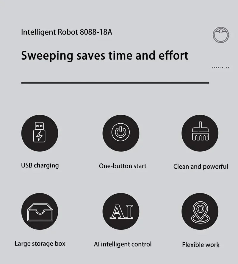 3-in-1 Intelligent Robot Vacuum Cleaner 6000Pa Strong Suction Sweep Mop Charge USB Laser Navigation Pet Hair Hard Floor 2026 New