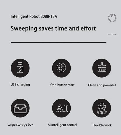3-in-1 Intelligent Robot Vacuum Cleaner 6000Pa Strong Suction Sweep Mop Charge USB Laser Navigation Pet Hair Hard Floor 2026 New