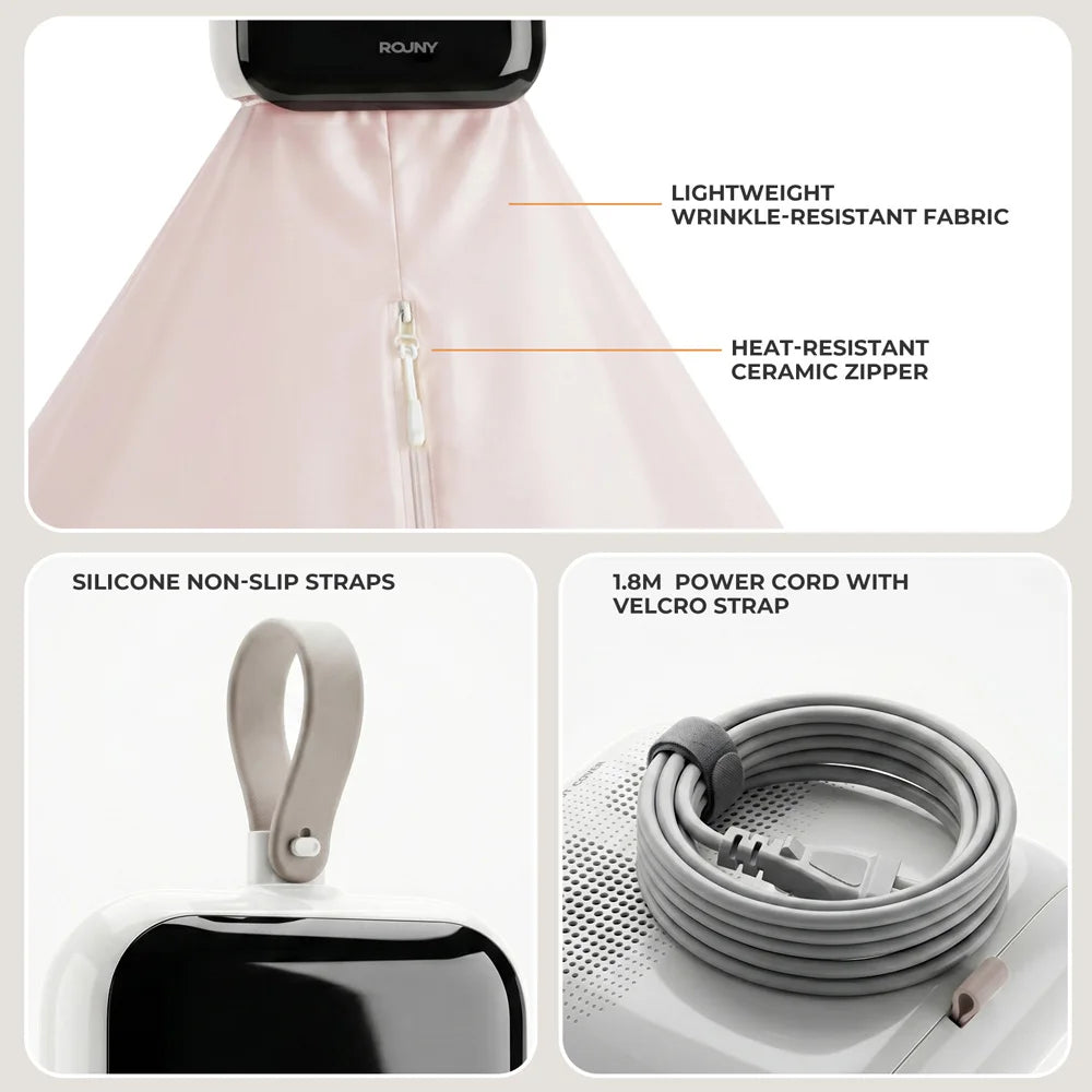 ROUNY Portable Clothes Dryer, 400W Mini Dryer with Dry and Care Modes, 720min Timer, LED Touch Control for Travel and Dorm
