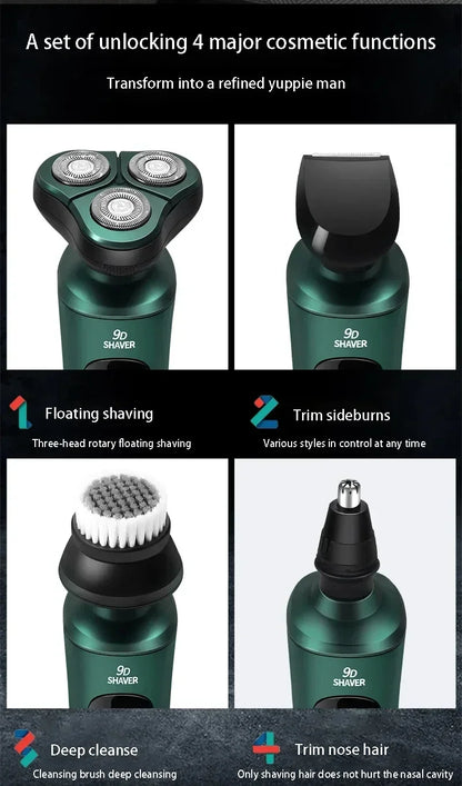 Electric Shaver-3 Head, USB Rechargeable Waterproof