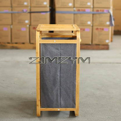 Bamboo Foldable Laundry Basket - MultiLayer 50cm x 32cm x 69,7 cm