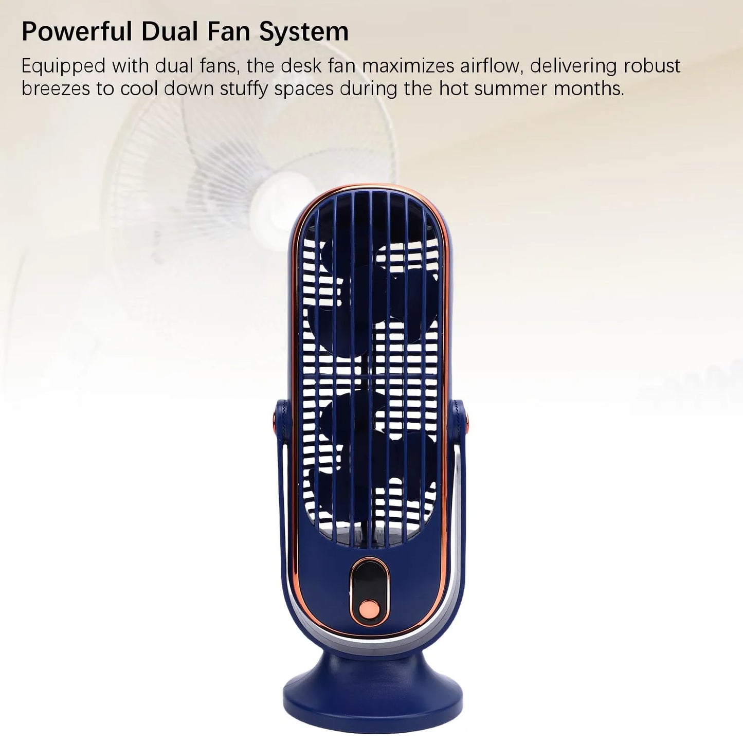 Desk Tower Fan 5 Speeds Brushless Motor USB Rechargeable Portable Desk Fan for Home  Kitchen Indoor Rechargeable Desk Fan