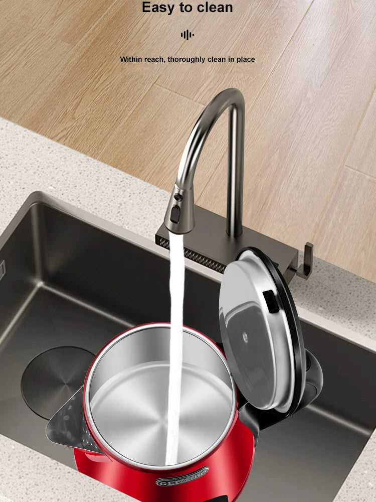GELAIBO electric kettle mechanical temperature European-style fashion style design, large capacity 1.8 liters stainless steel li