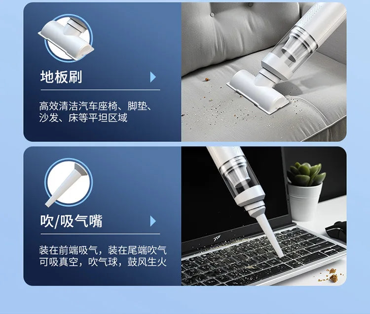 Portable Cordless Handheld Vacuum Cleaner Powerful Suction Car Dust Buster for Quick Cleaning Auto Interior Detailing Tool