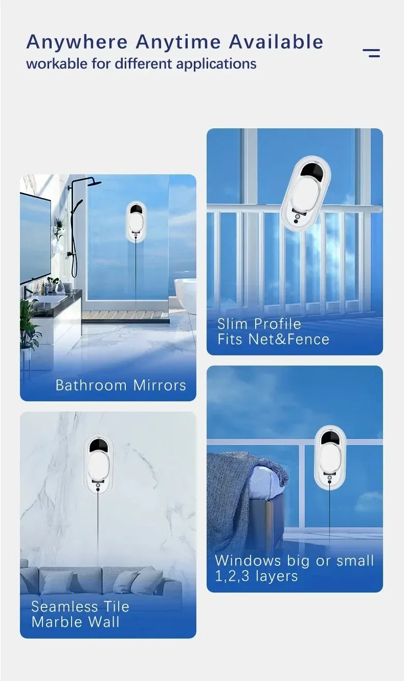 Window Cleaning Intelligent Robot Electric Glass Cleaner with Remote Control for Home High-Rise Balcony Windows window cleaner