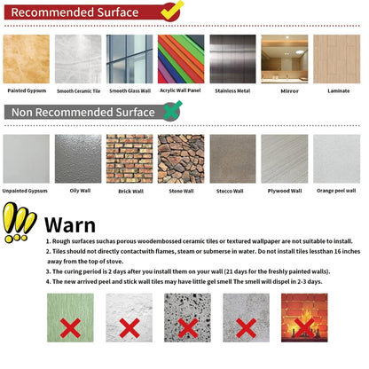 Peel and Stick Floor Tiles (6 pcs)- Waterproof Vinyl