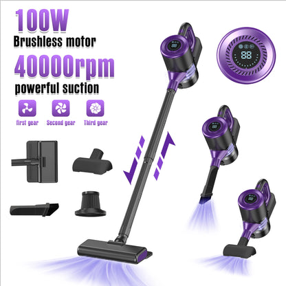 JKUOO Handheld Cordless Vacuum Cleaner, 18Kpa 55Mins Smart Stick Vac with Tangle-Resistant Design Hard Floor Carpets Pet Hair