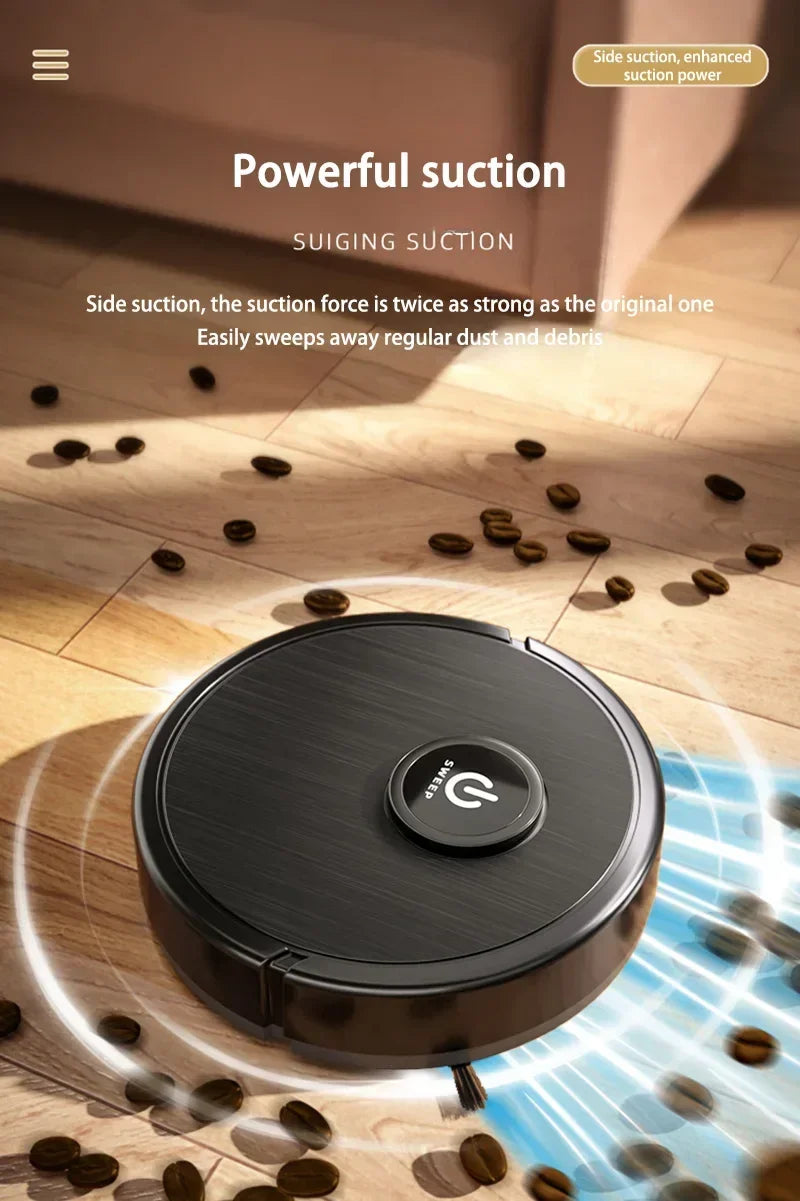 3-in-1 Intelligent Robot Vacuum Cleaner 6000Pa Strong Suction Sweep Mop Charge USB Laser Navigation Pet Hair Hard Floor 2026 New