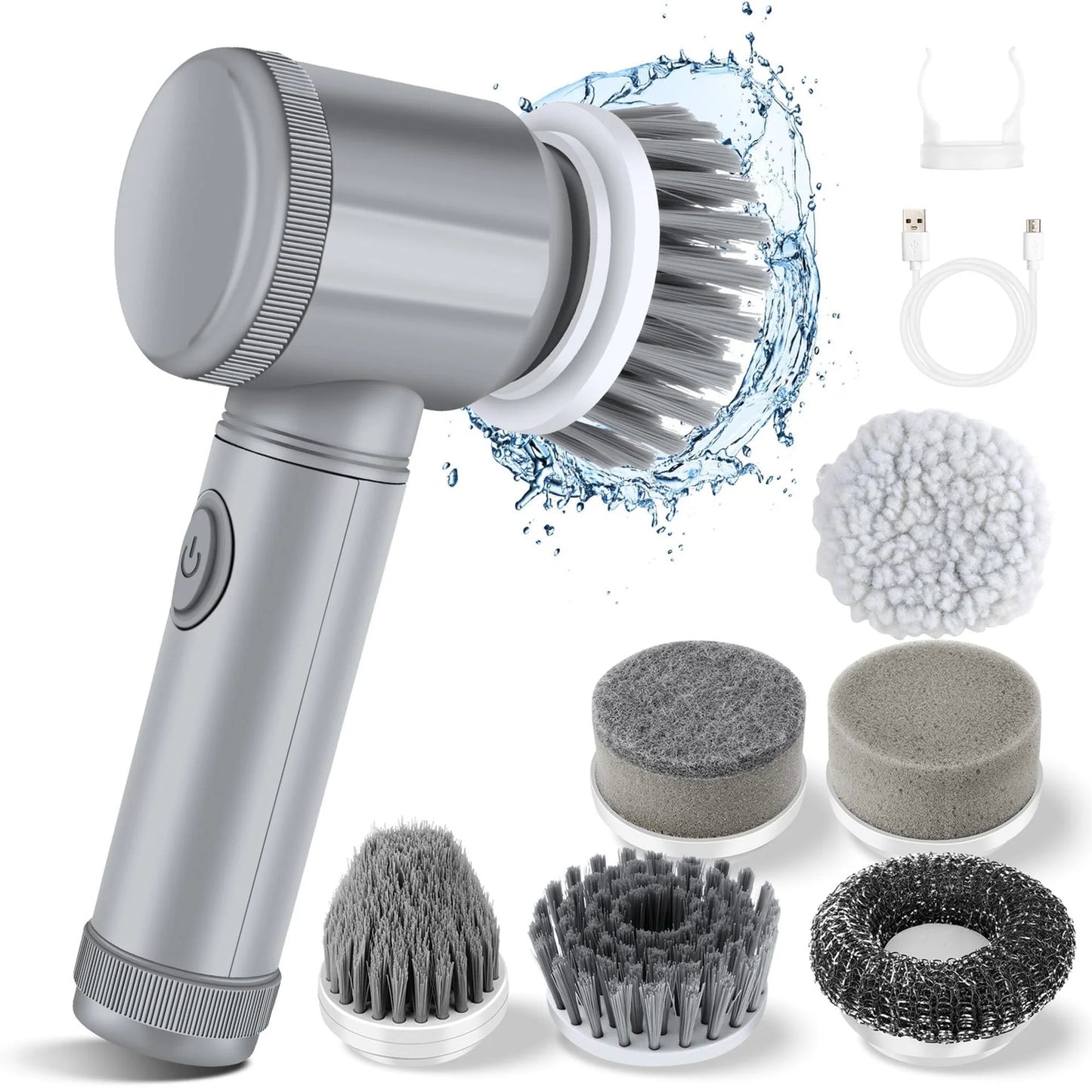 Electric Spin Scrubber Cordless – Electric Cleaner for Kitchen Bathroom Tile Grout Sink Shower, Shoe Cleaning Brush with 6 Repla