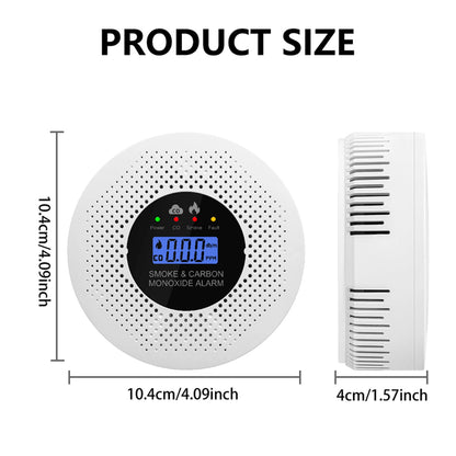 2 in 1 Smoke & CO Detector, LCD Display Home