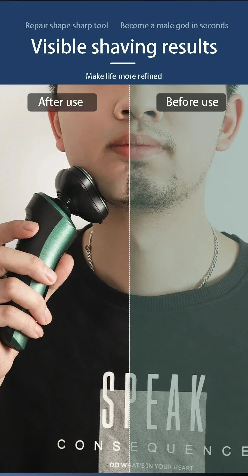 Electric Shaver-3 Head, USB Rechargeable Waterproof
