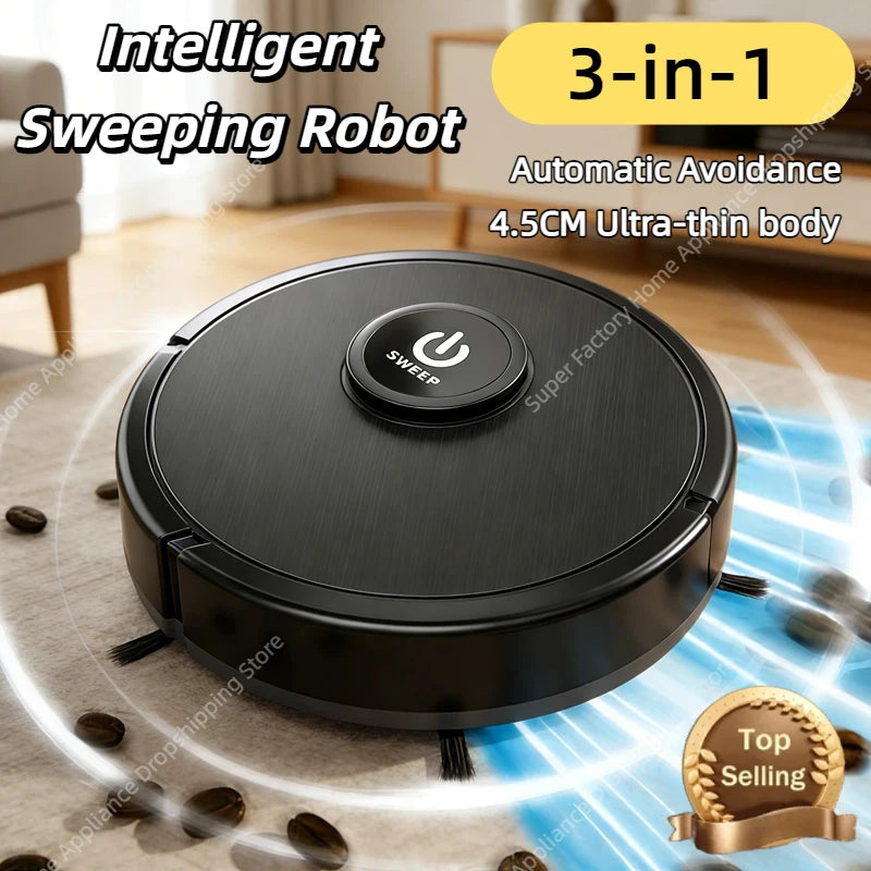 3-in-1 Intelligent Robot Vacuum Cleaner 6000Pa Strong Suction Sweep Mop Charge USB Laser Navigation Pet Hair Hard Floor 2026 New
