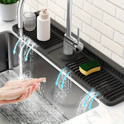 Kitchen Sink Splash Guard, Snap-On Faucet Mat
