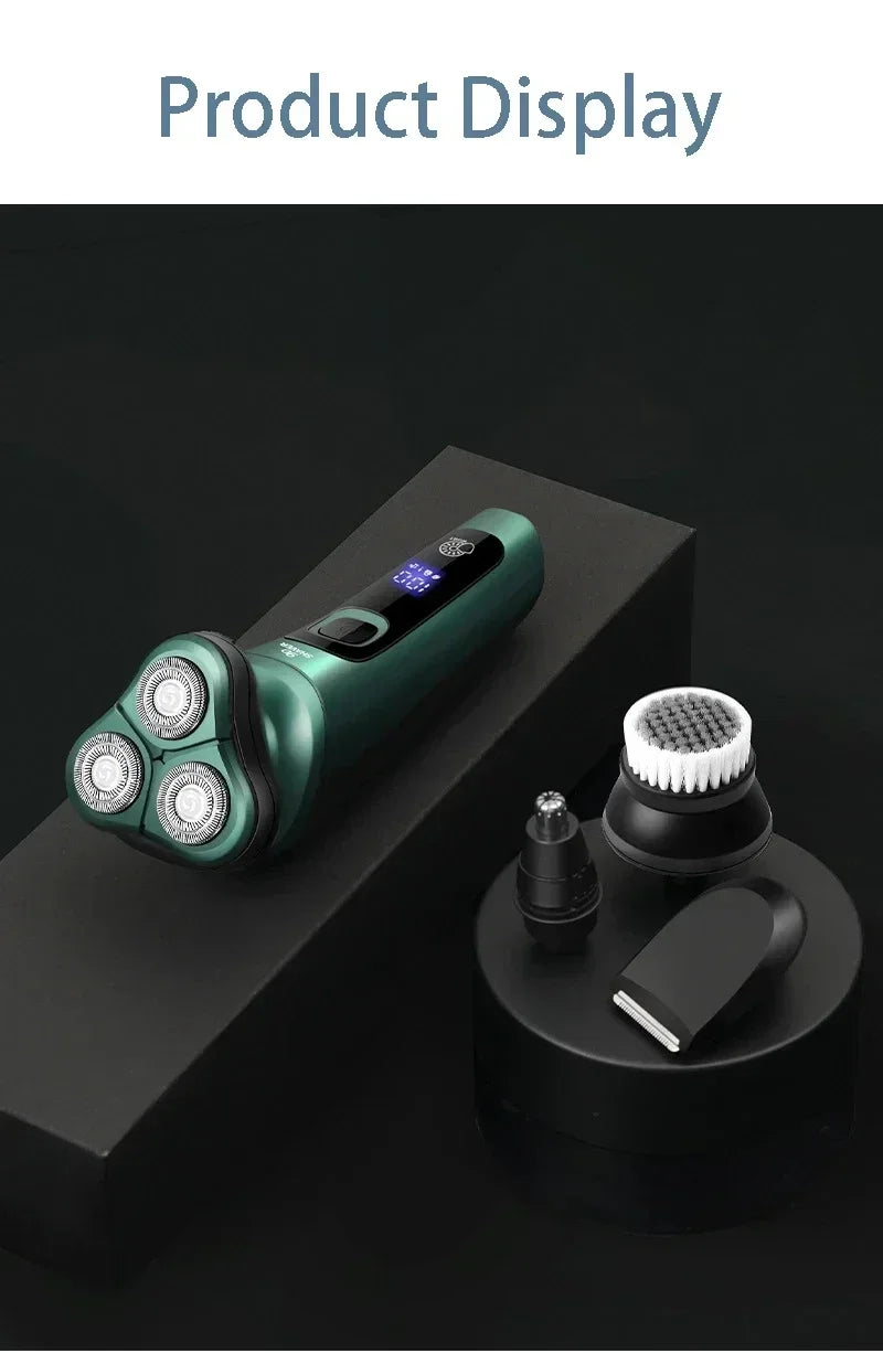 Electric Shaver-3 Head, USB Rechargeable Waterproof