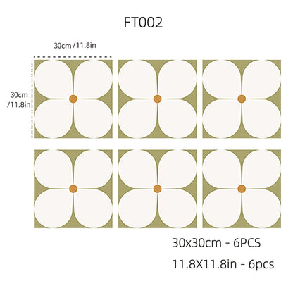 Peel and Stick Floor Tiles (6 pcs)- Waterproof Vinyl