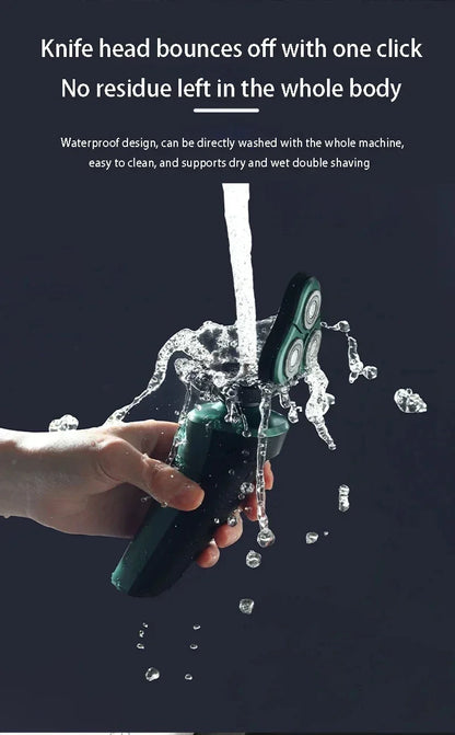 Electric Shaver-3 Head, USB Rechargeable Waterproof