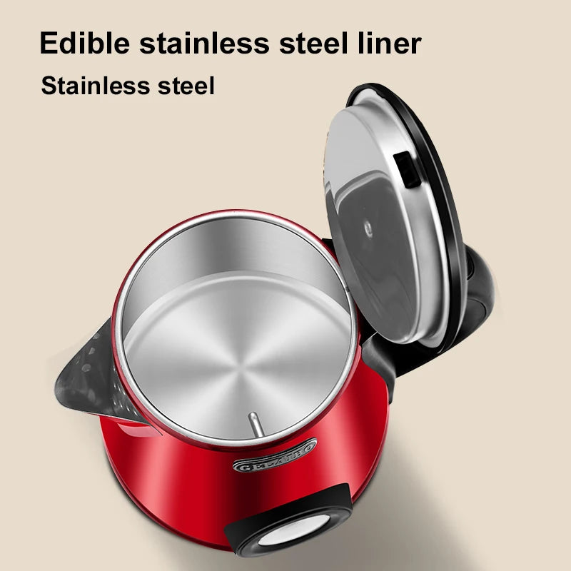 GELAIBO electric kettle mechanical temperature European-style fashion style design, large capacity 1.8 liters stainless steel li