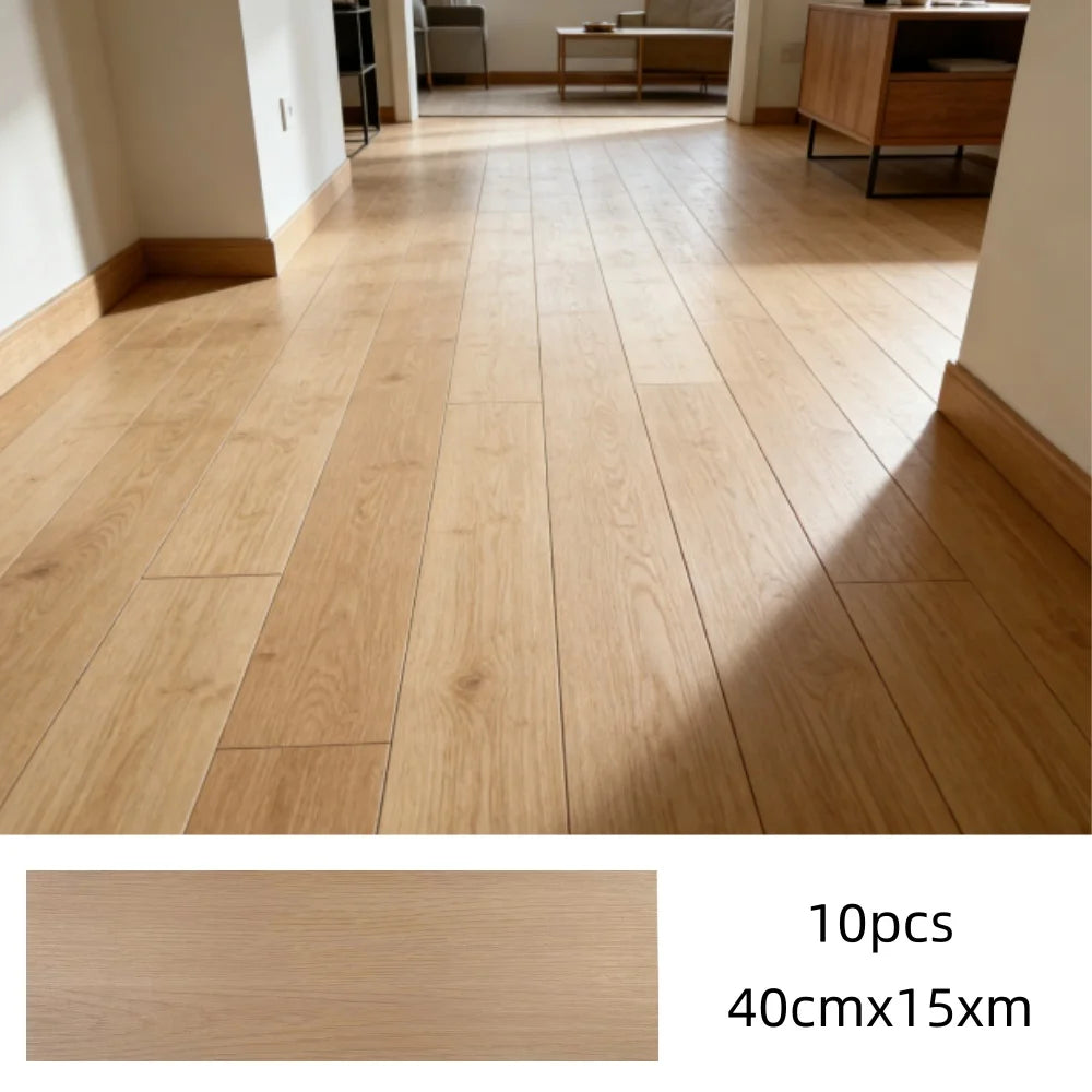 Wood grain PVC Floor Tiles (10 pcs) - Self-Adhesive