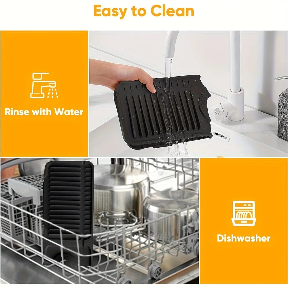 Kitchen Sink Splash Guard, Snap-On Faucet Mat