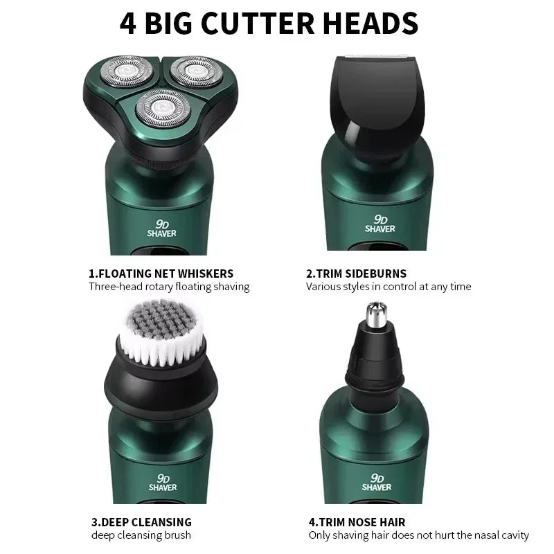 Electric Shaver-3 Head, USB Rechargeable Waterproof