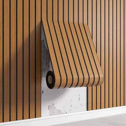 3D Wooden Grid Wall Panels - Peel and Stick