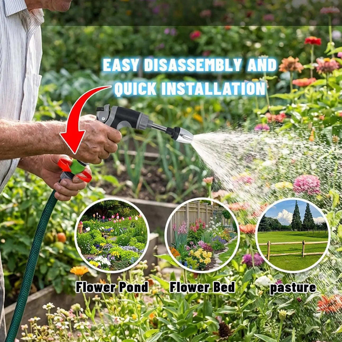 Washer High Pressure with 49ft Hose, Adjustable Spray