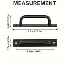2pcs Barn Door Handles, Sliding Door Handle, Black Cabinet Handles, Door Pull Handle, Aluminum Alloy Door Pulls with Plate