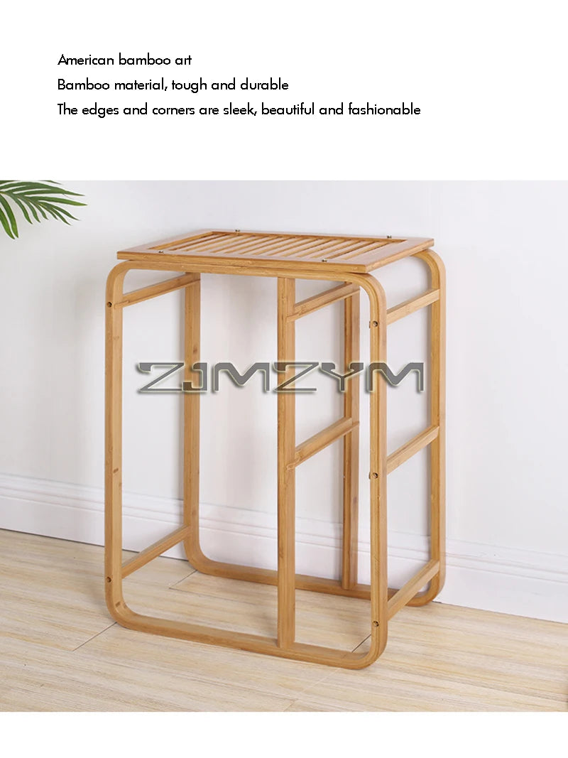 Bamboo Foldable Laundry Basket - MultiLayer 50cm x 32cm x 69,7 cm