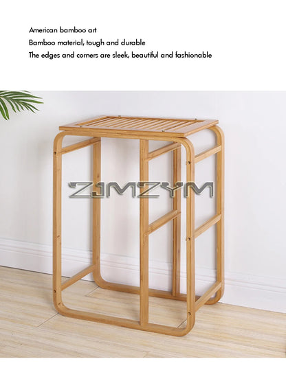 Bamboo Foldable Laundry Basket - MultiLayer 50cm x 32cm x 69,7 cm