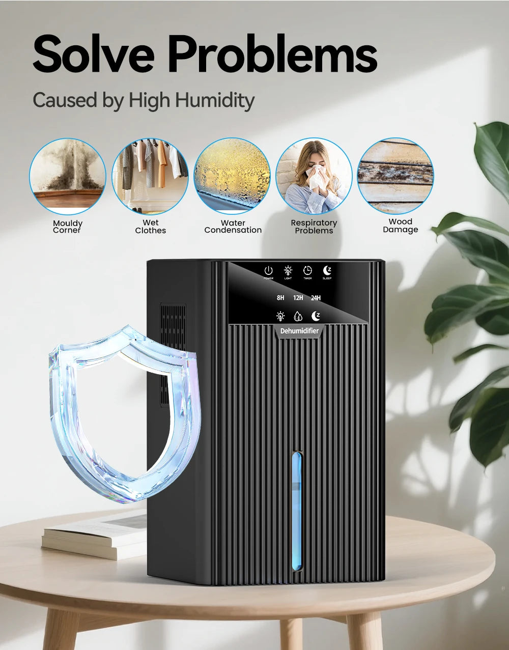 Portable Household Dehumidifier for Air Purification Moisture Removal Compact Drying Anti Humidity Dehumidification Tool