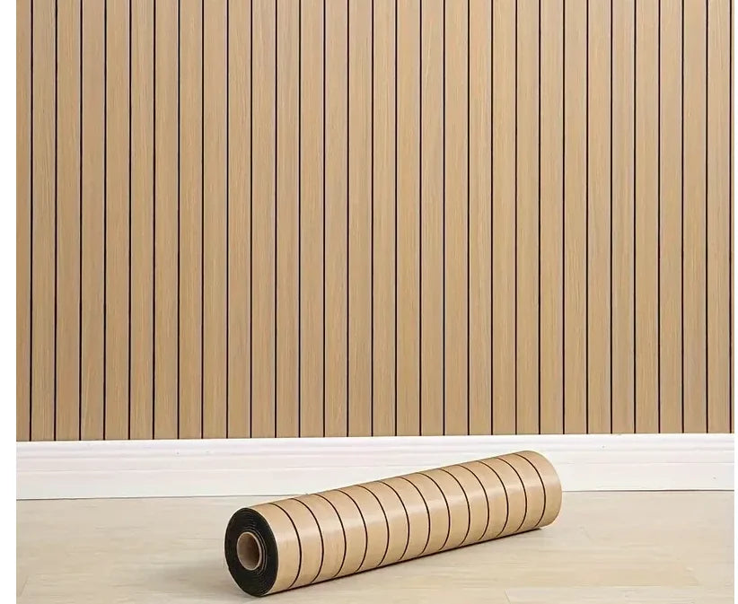 3D Wooden Grid Wall Panels - Peel and Stick