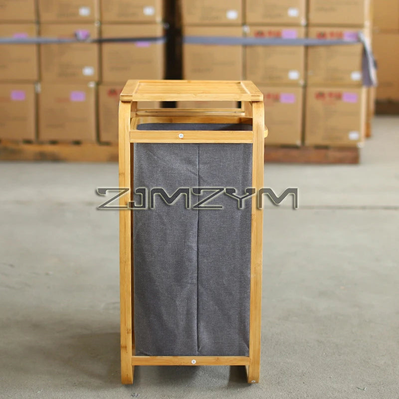 Bamboo Foldable Laundry Basket - MultiLayer 50cm x 32cm x 69,7 cm