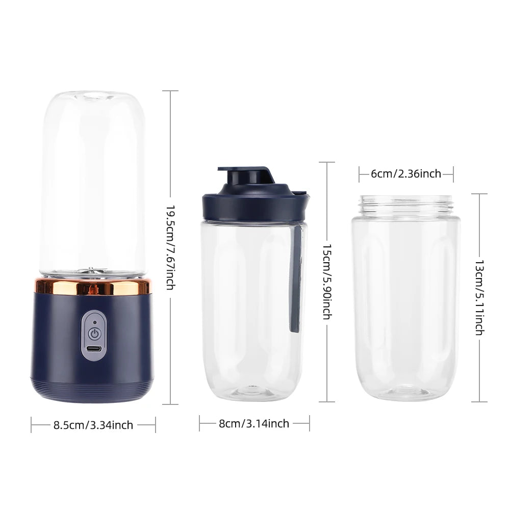 Multifunctional Electric Juicer 6 Blades Rechargeable Portable Fruit Juice Blender Lemon Orange Juicer Cup Machine For Kitchen