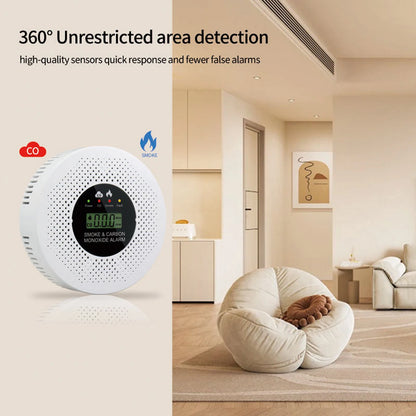 2 in 1 Smoke & CO Detector, LCD Display Home