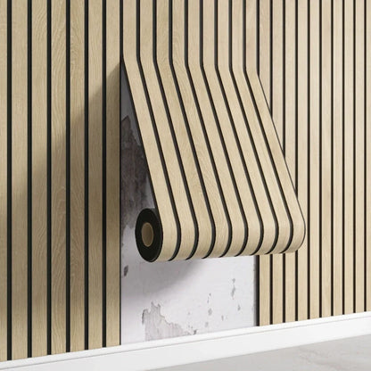 3D Wooden Grid Wall Panels - Peel and Stick
