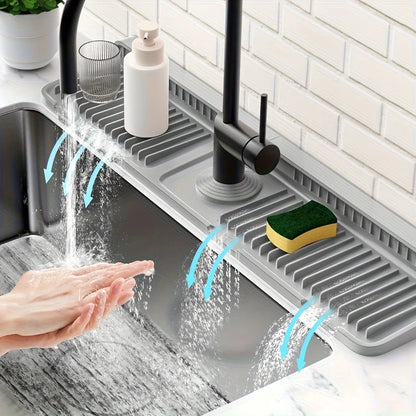 Kitchen Sink Splash Guard, Snap-On Faucet Mat