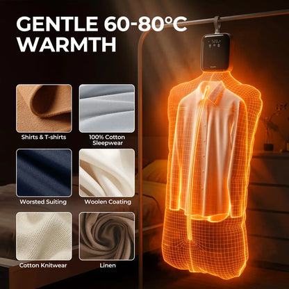ROUNY Portable Clothes Dryer, 400W Mini Dryer with Dry and Care Modes, 720min Timer, LED Touch Control for Travel and Dorm