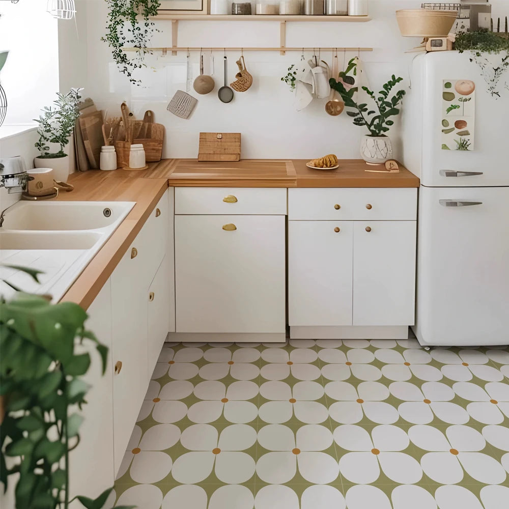 Peel and Stick Floor Tiles (6 pcs)- Waterproof Vinyl