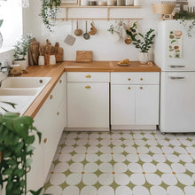 6 PCS  Peel and Stick Floor Tiles Waterproof Vinyl Wallpaper Easy DIY Self-Adhesive Flooring for Kitchen Bathroom