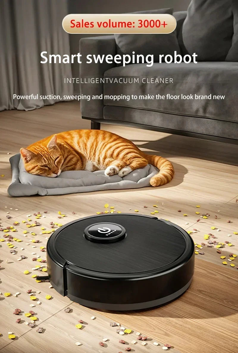 3-in-1 Intelligent Robot Vacuum Cleaner 6000Pa Strong Suction Sweep Mop Charge USB Laser Navigation Pet Hair Hard Floor 2026 New