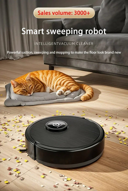 3-in-1 Intelligent Robot Vacuum Cleaner 6000Pa Strong Suction Sweep Mop Charge USB Laser Navigation Pet Hair Hard Floor 2026 New