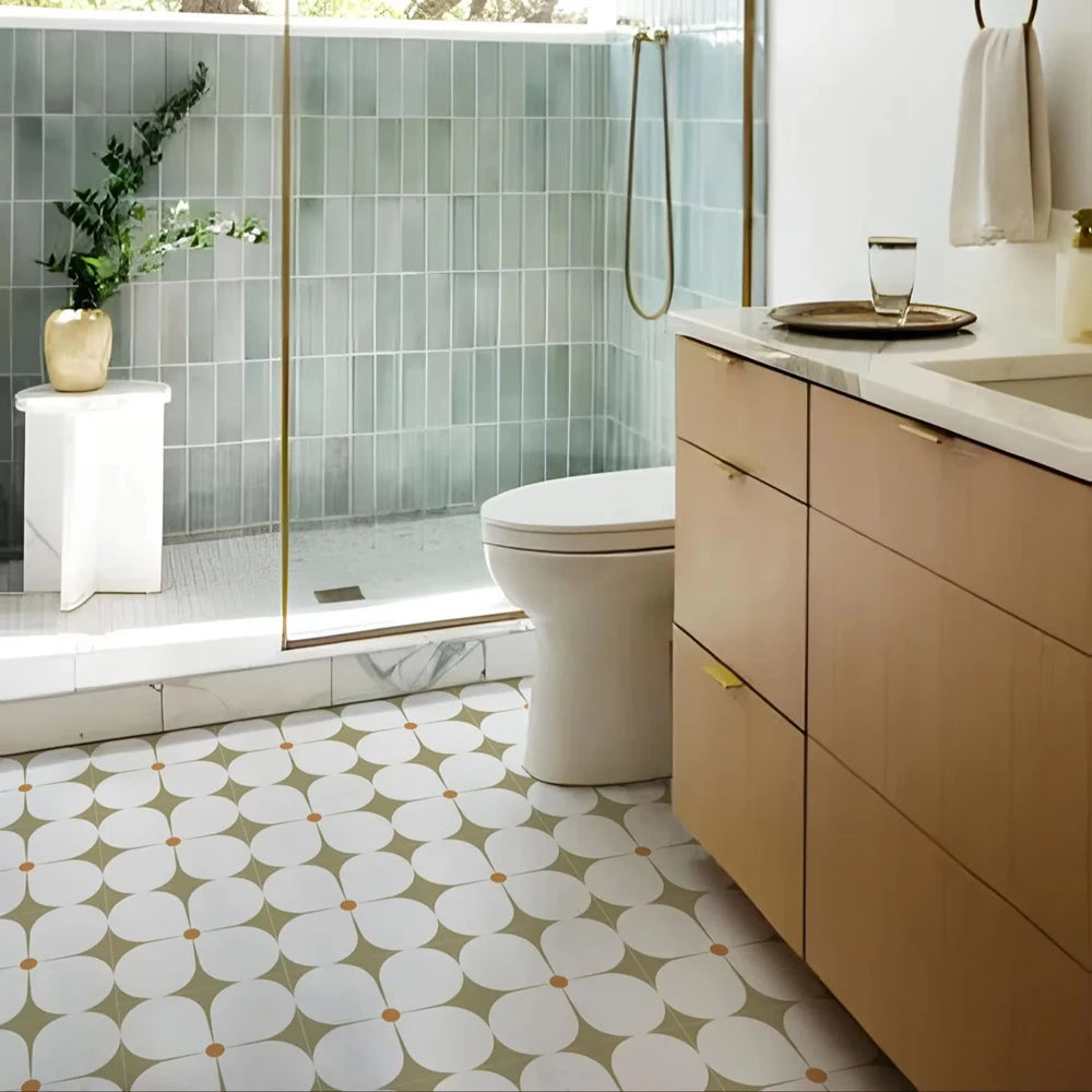 Peel and Stick Floor Tiles (6 pcs)- Waterproof Vinyl