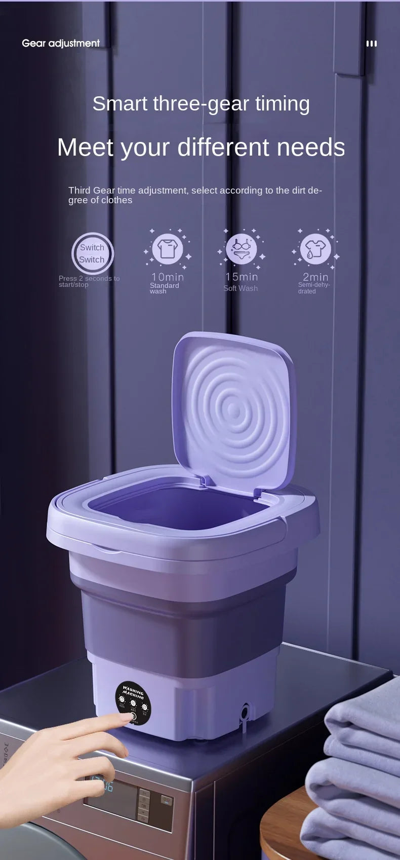 8L Mini Foldable Washing Machine Portable