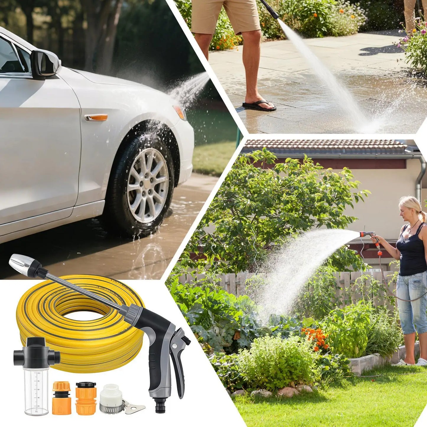 Washer High Pressure with 49ft Hose, Adjustable Spray
